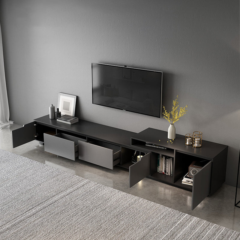 【テレビボード】シンプル 伸縮式 天板選べる2種 グレーボディ+グレー天板(E1級高精密板)伸縮式233~290*40*46