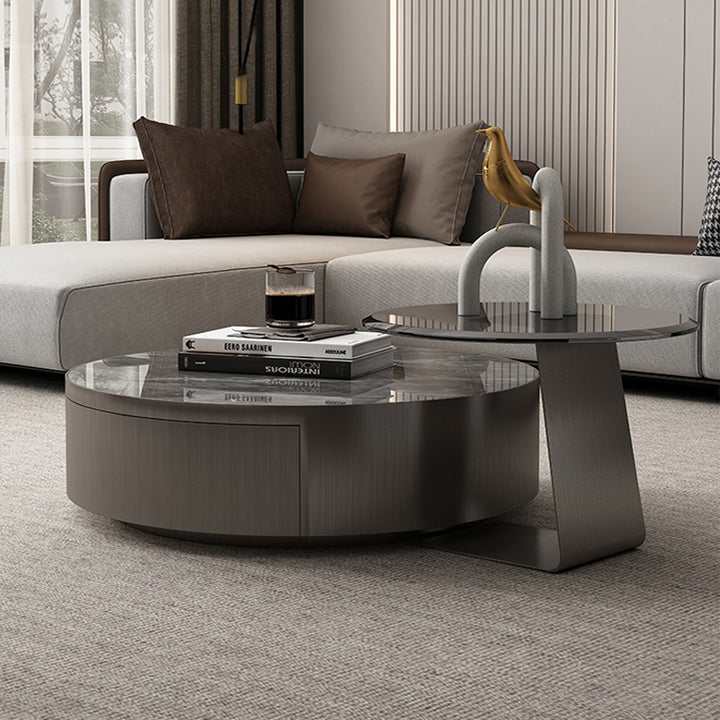 【ローテーブル】イタリア風 高級感満載 選べる4色 グレー 100日間返品交換保証制度