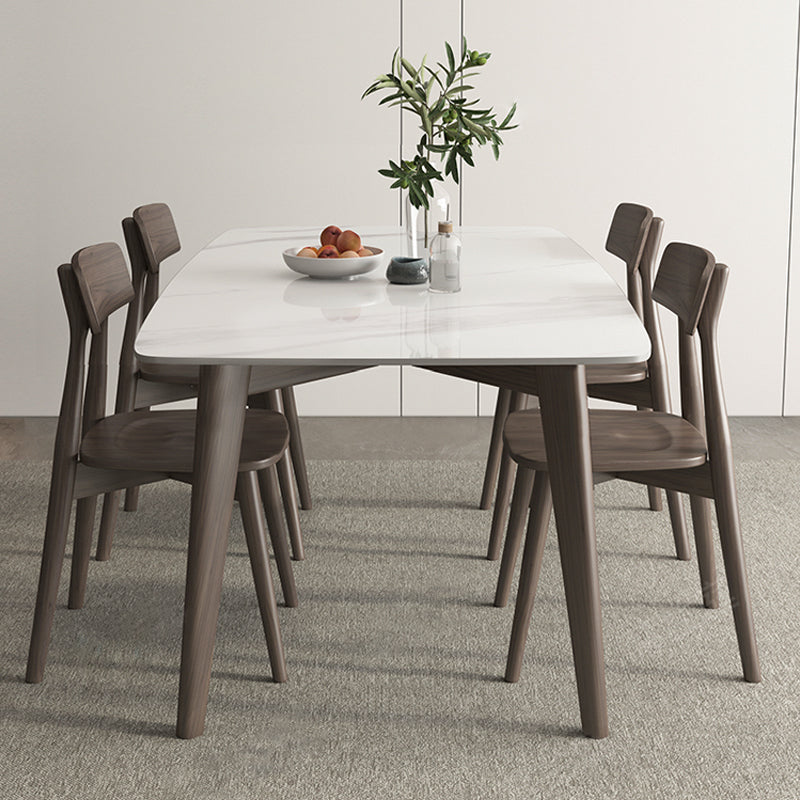 【ダイニングテーブル】北欧風 マーブル柄 選べる7サイズ ホワイト(灰柄) テーブル+チェア*4