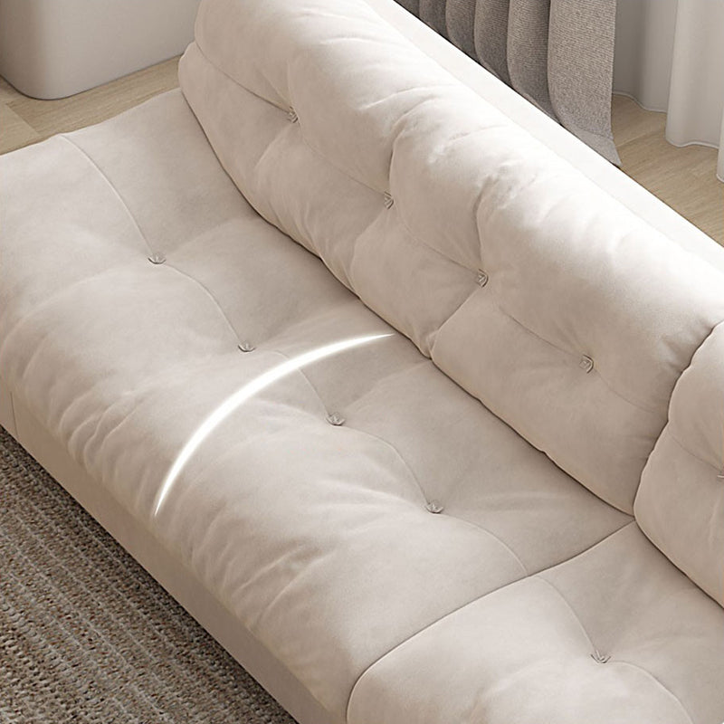 【ソファ】美しいクリーム色 1/2/3/4人掛け ホワイト 高密度ウレタンフォーム・フェザー 5人掛け 300cm 座面細部画像