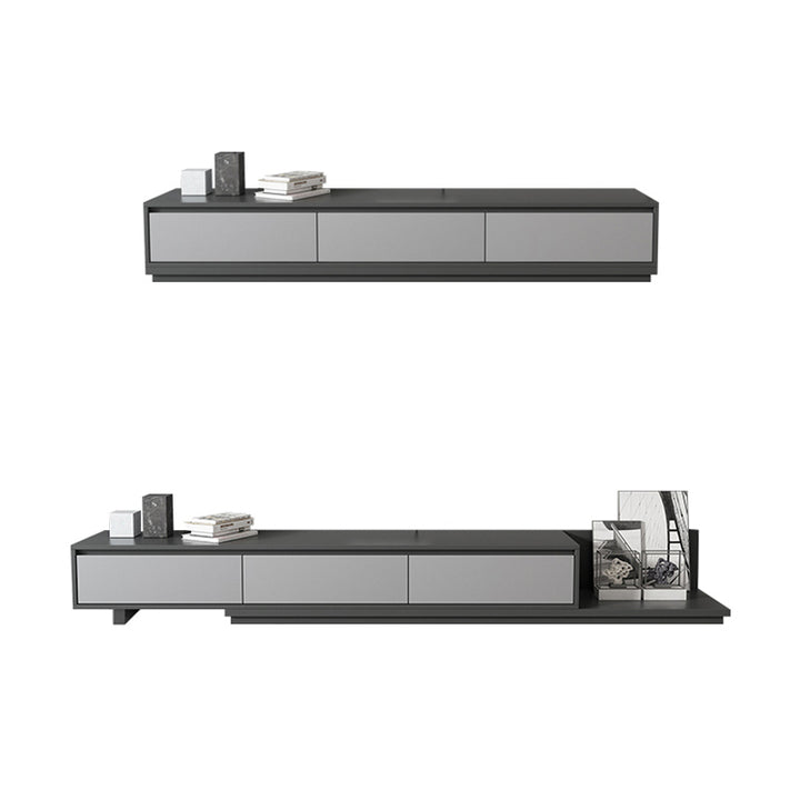 【テレビボード】伸缩式のテレビボード 海外風 テレビ台の全体画像 グレー 伸縮式 200~350*40*35
