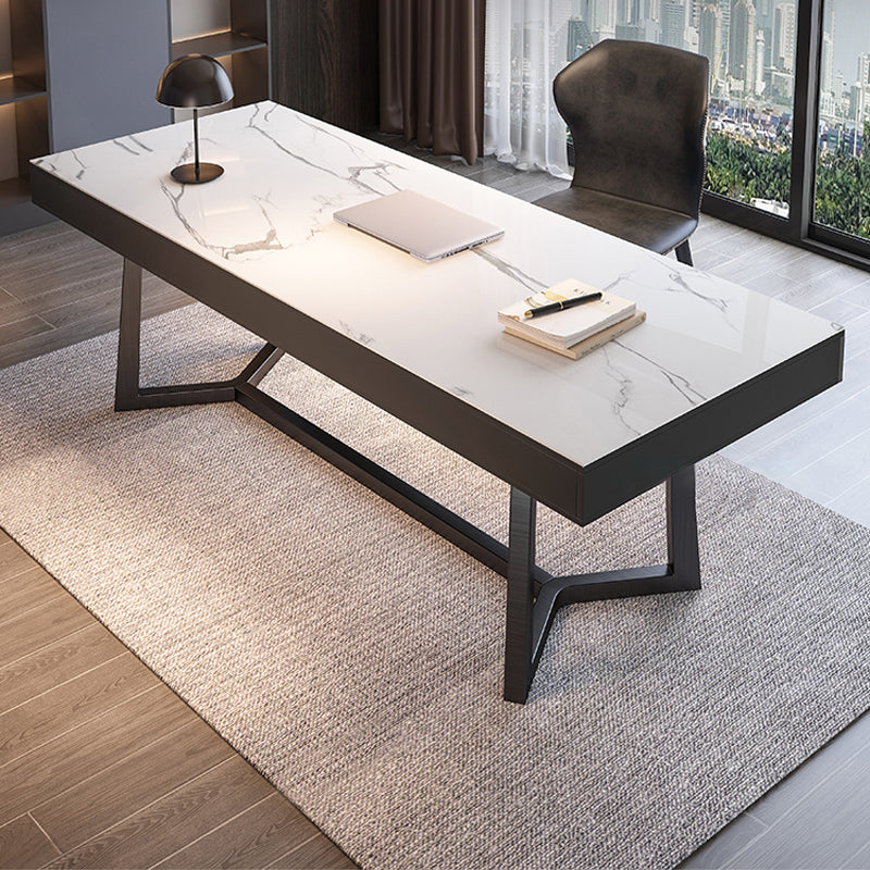 【デスク】テーブル モダン風 おしゃれなデスク 引き出し面材色グレー テーブル+A型椅子 天板色ホワイト