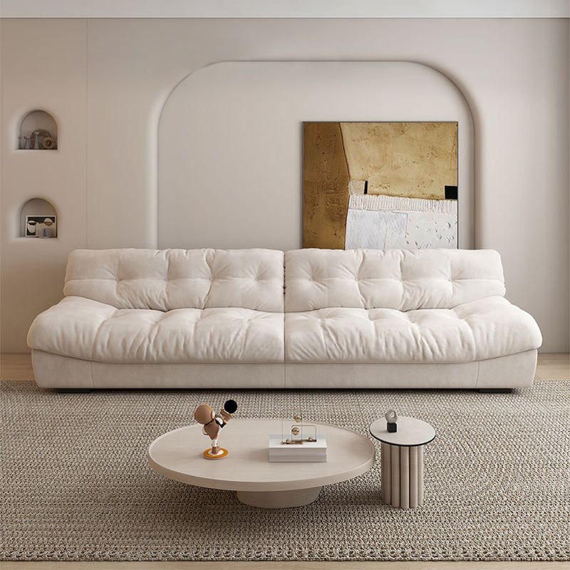 【ソファ】美しいクリーム色 1/2/3/4人掛け ホワイト 高密度ウレタンフォーム・フェザー 5人掛け 300cm