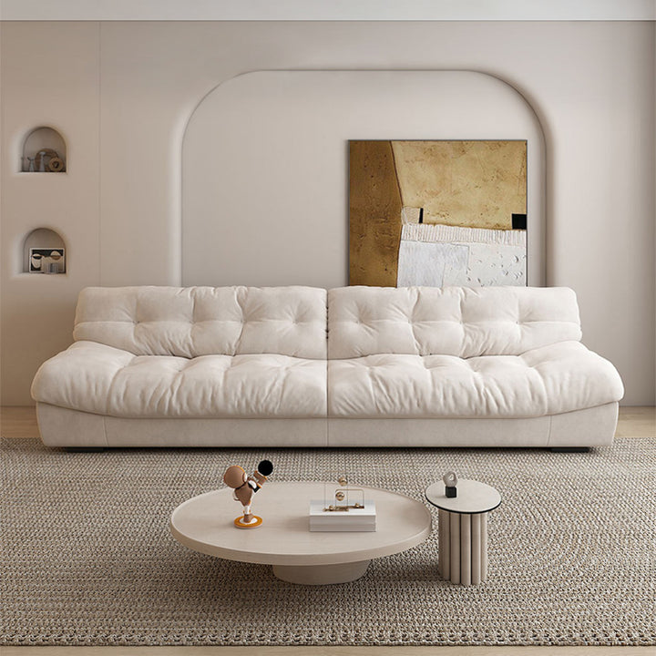 【ソファ】美しいクリーム色 1/2/3/4人掛け ホワイト 高密度ウレタンフォーム・フェザー 5人掛け 300cm