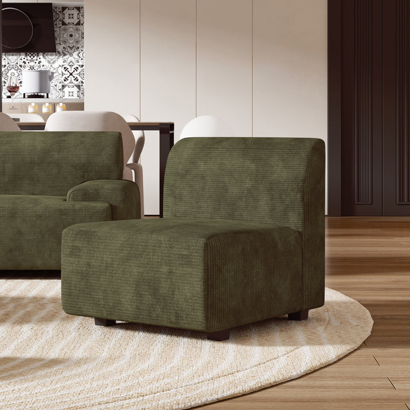 【ソファ】レトロモダン 選べる7色 ダークグリーン 高密度ウレタンフォーム 1人掛け 56cm+クッション*1