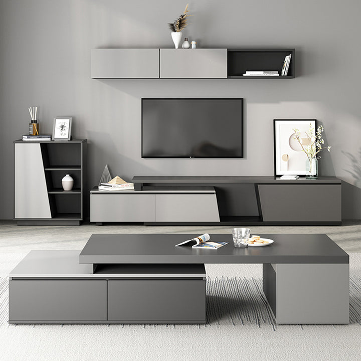 【テレビボード】伸縮式テレビボード 北欧 選べる2色 グレー+木製天板 伸縮式180~270*40*39