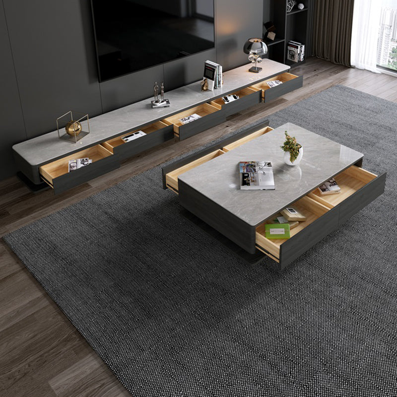 【テレビボード】シック サイズ5種選べる グレー 天板色グレー 300(120+180)*40*43