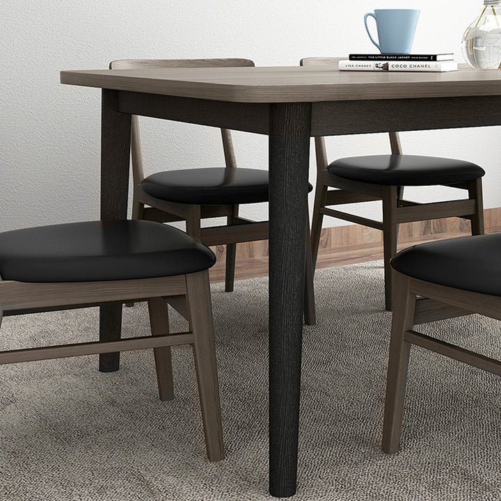 【ダイニングテーブル】モダン 天然木 選べる3サイズ ダイニングテーブルの脚+椅子の脚の細部画像