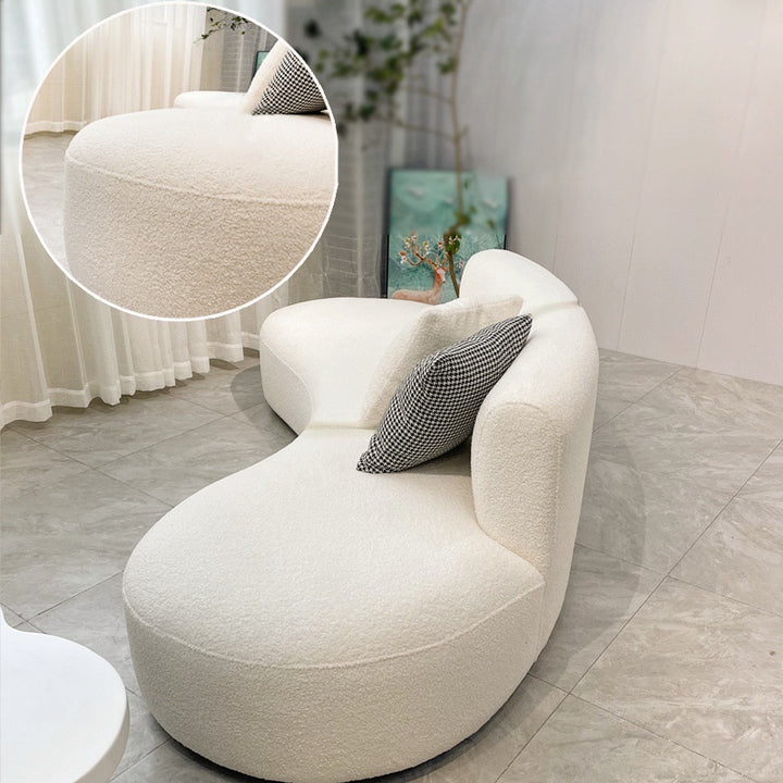 【ソファ】ソファー シンプルミルク色 1/2/3/4人掛け ソファの座面の細部画像