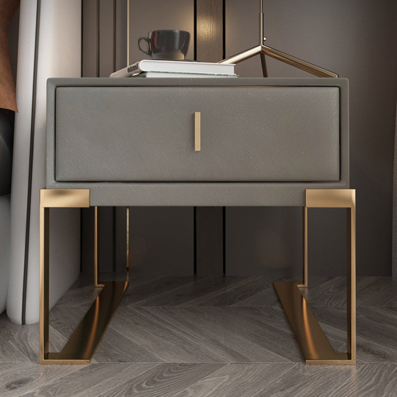 【ナイトテーブル】ベッドサイドテーブル デザイン性 選べる12色 浅いグレー 脚色ゴールド 52*40*48 安心の100日間返品交換保証