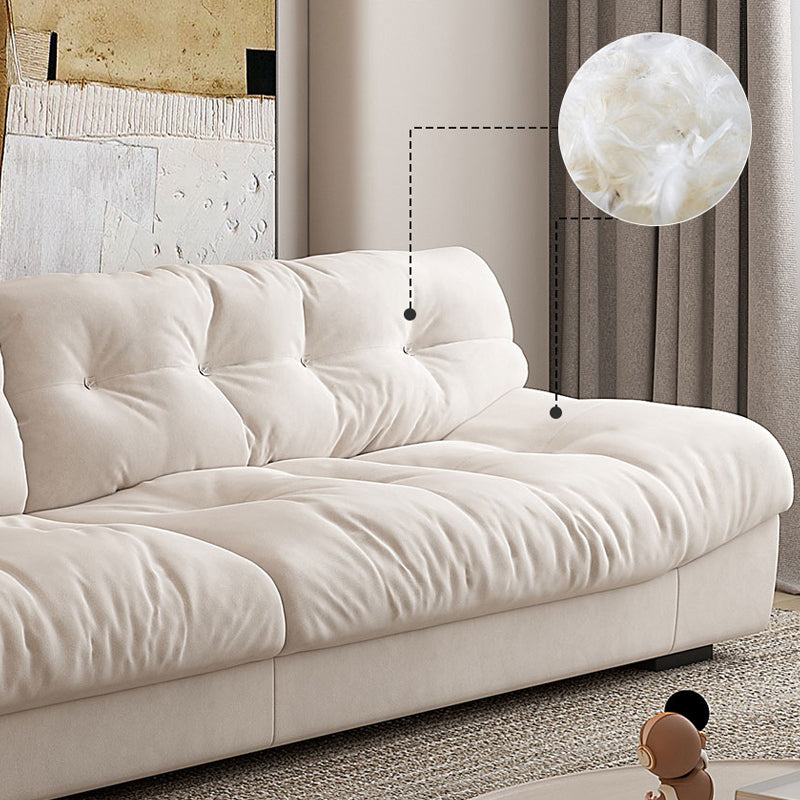 【ソファ】美しいクリーム色 1/2/3/4人掛け ホワイト 高密度ウレタンフォーム・フェザー 5人掛け 300cm 内部填充物細部画像