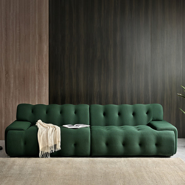 【ソファ】北欧風 モダン 選べる4色 ダークグリーン 3Dコットン 4人掛け 270cm