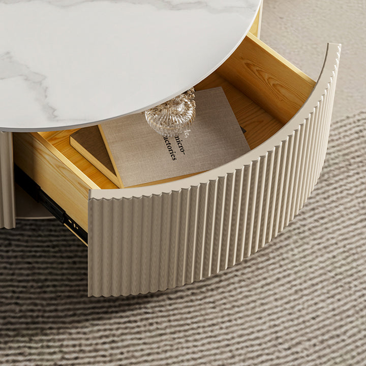 【ローテーブル】リゾート風 テーブルセット 引き出しの細部画像 100日間返品交換保証制度