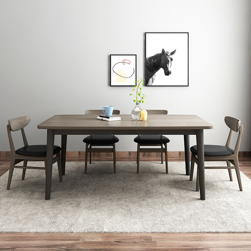 【ダイニングテーブル】モダン 天然木 選べる3サイズ ベージュ テーブル+チェア*4