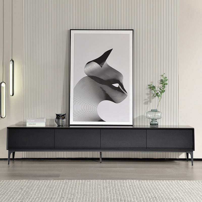 【テレビボード】イタリア風 ラグジュアリー ブラック 天板色ブラック(金柄) 引き出し*4