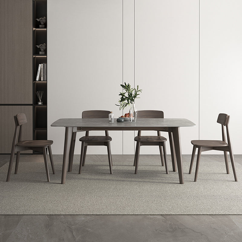 【ダイニングテーブル】北欧風 マーブル柄 選べる7サイズ ライトグレー テーブル+チェア*4