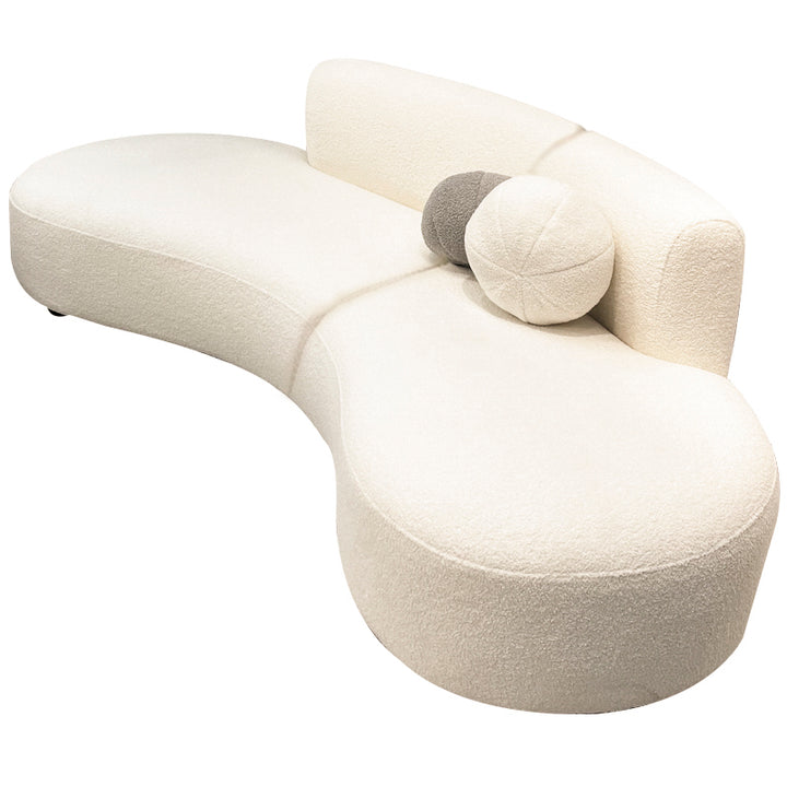 【ソファ】ソファー シンプルミルク色 1/2/3/4人掛け ソファの全体画像 ホワイト ラムフリース アーク型/240*110