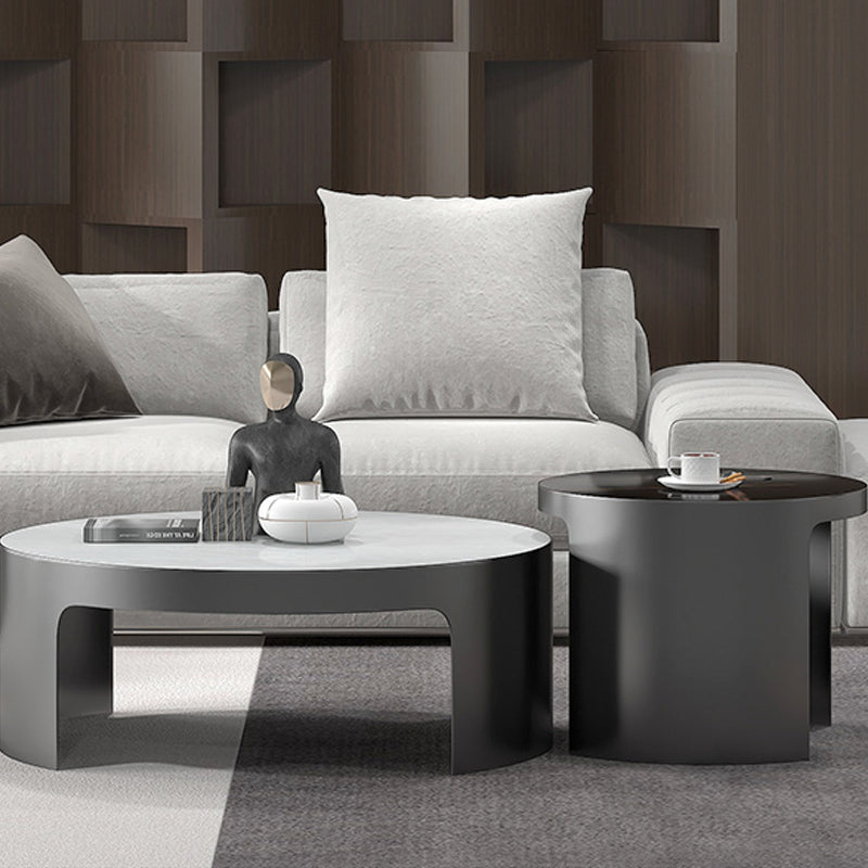 【ローテーブル】モダン現代感 選べる2色 天板グレー+ブラックボディ 100日間返品交換保証制度