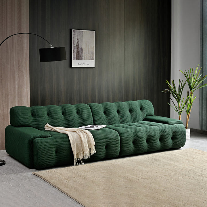 【ソファ】北欧風 モダン 選べる4色 ダークグリーン 3Dコットン 4人掛け 270cm