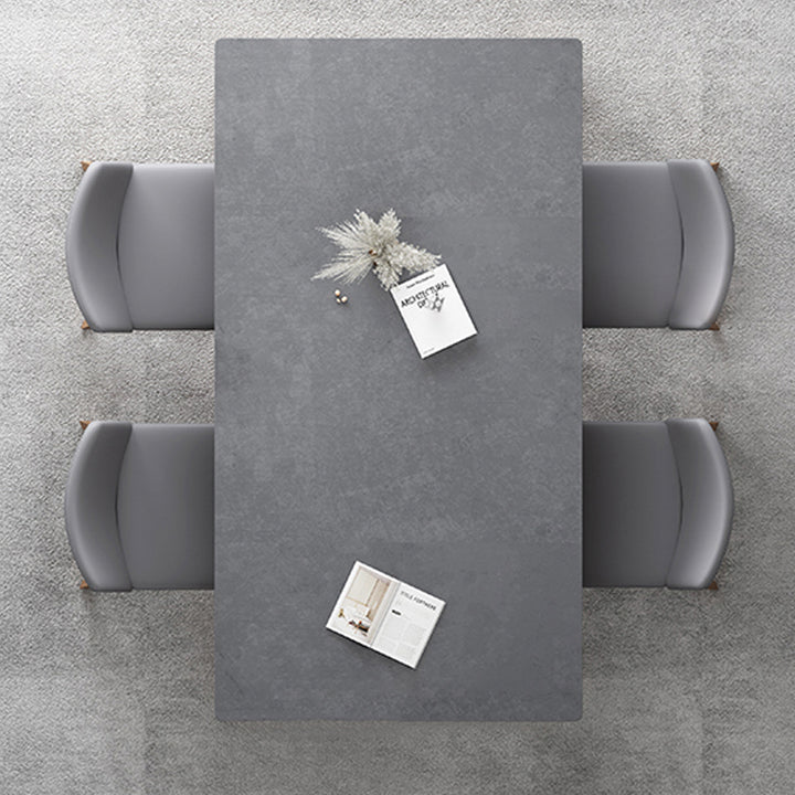 【ダイニングテーブル】トネリコ マーブル柄 北欧風 グレー テーブル+チェアA*4