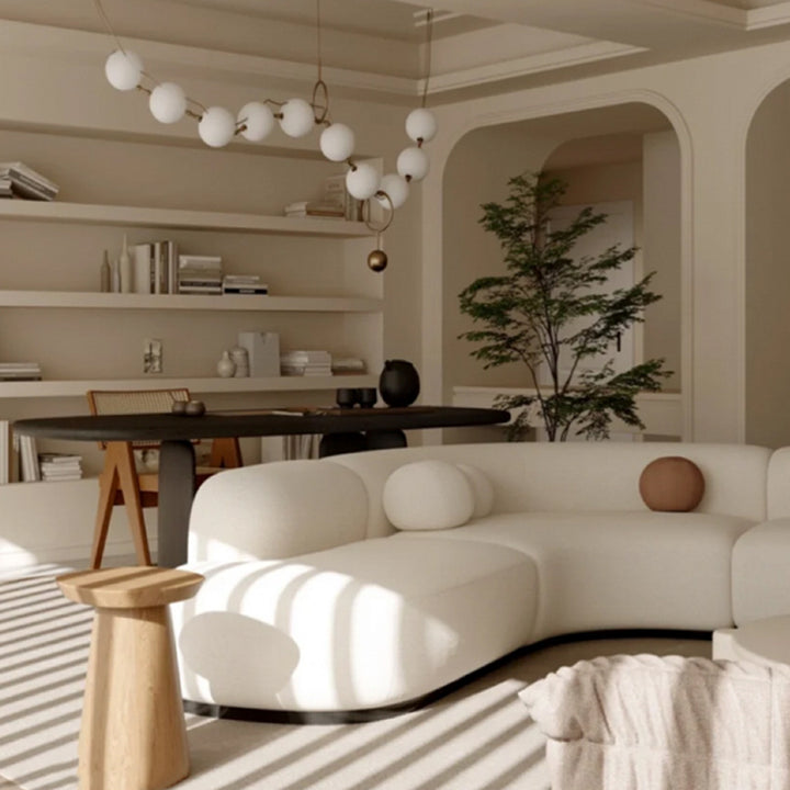 【ソファ】ソファー シンプルミルク色 1/2/3/4人掛け ソファの細部画像