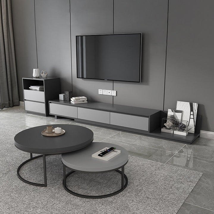 【テレビボード】伸缩式のテレビボード 海外風 グレー 伸縮式 200~350*40*35