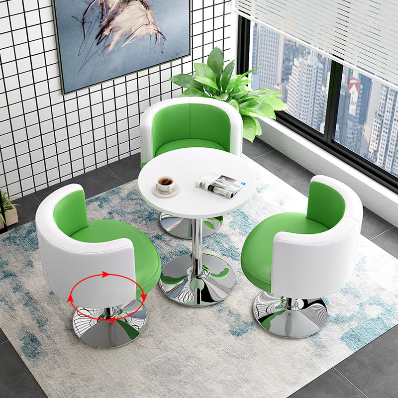 INDOORPLUS公式/カフェテーブル おしゃれなテーブルセット(丸デーブル、チェアX3、グリーン+ホワイトセット)☆安心の100日間返品保証制度☆