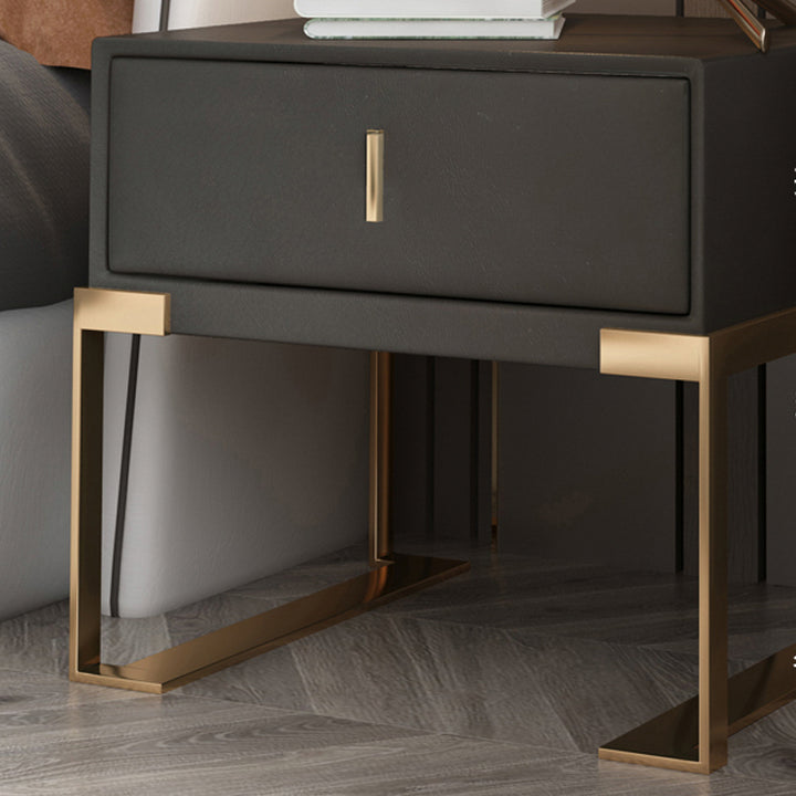 【ナイトテーブル】ベッドサイドテーブル デザイン性 選べる12色 ブラック 脚色ゴールド 52*40*48 安心の100日間返品交換保証