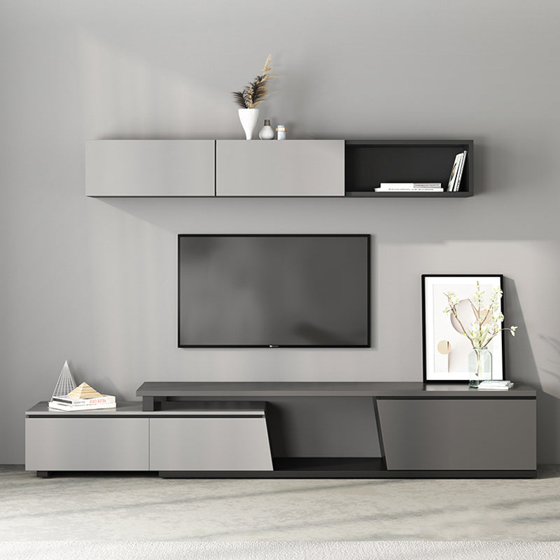 【テレビボード】伸縮式テレビボード 北欧 選べる2色 グレー+木製天板 伸縮式180~270*40*39