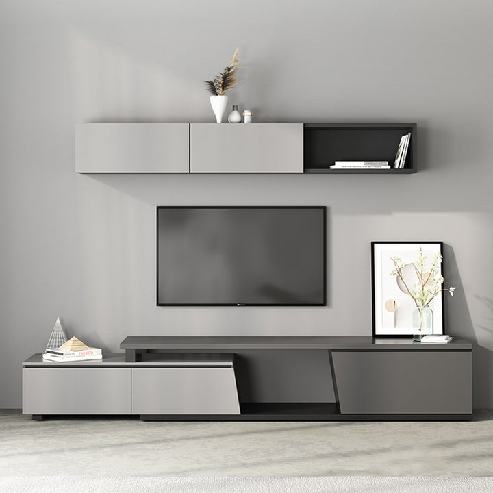 【テレビボード】伸縮式テレビボード 北欧 選べる2色 グレー+木製天板 伸縮式180~270*40*39