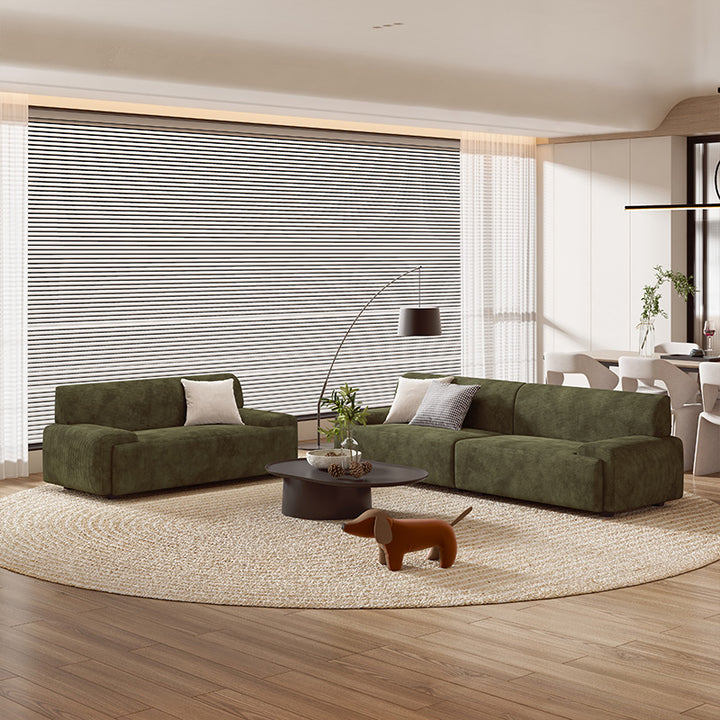 【ソファ】レトロモダン 選べる7色 ダークグリーン 高密度ウレタンフォーム 4人掛け 246cm+クッション*2 2人掛け 154cm+クッション*2