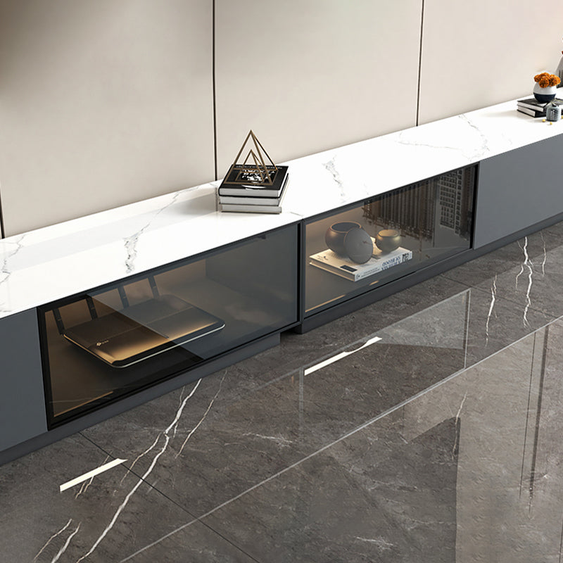 【テレビボード】マーブル柄テレビボード 選べる2色 天板色ホワイト+グレー テレビ台の細部画像