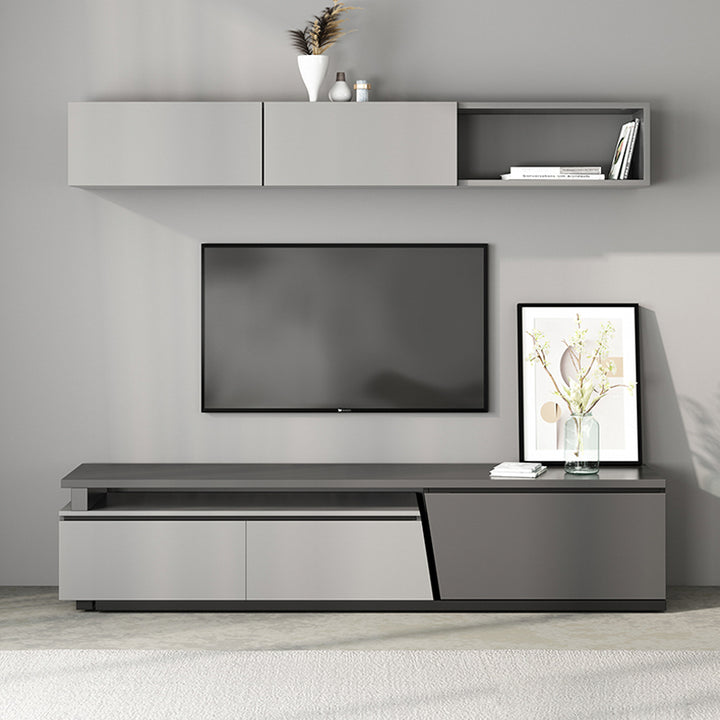 【テレビボード】伸縮式テレビボード 北欧 選べる2色 グレー+木製天板 伸縮式180~270*40*39