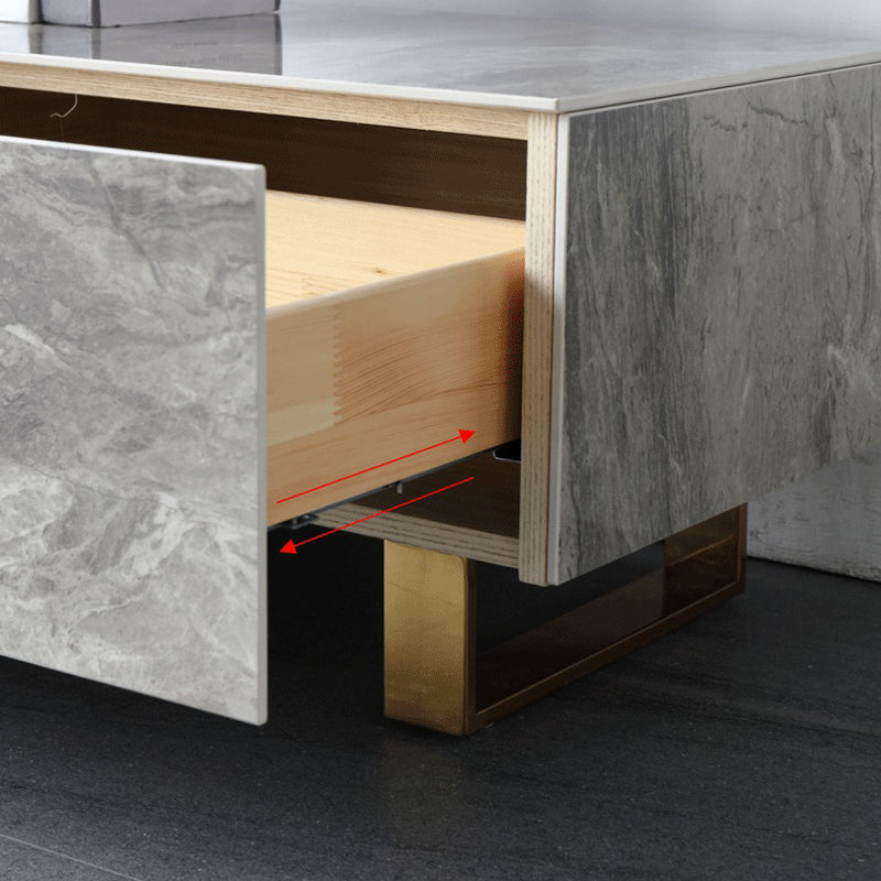 【テレビボード】伸縮式マーブル柄テレビボード 選べる2色 金属製スライドレールの細部画像 200~360cm*40*31