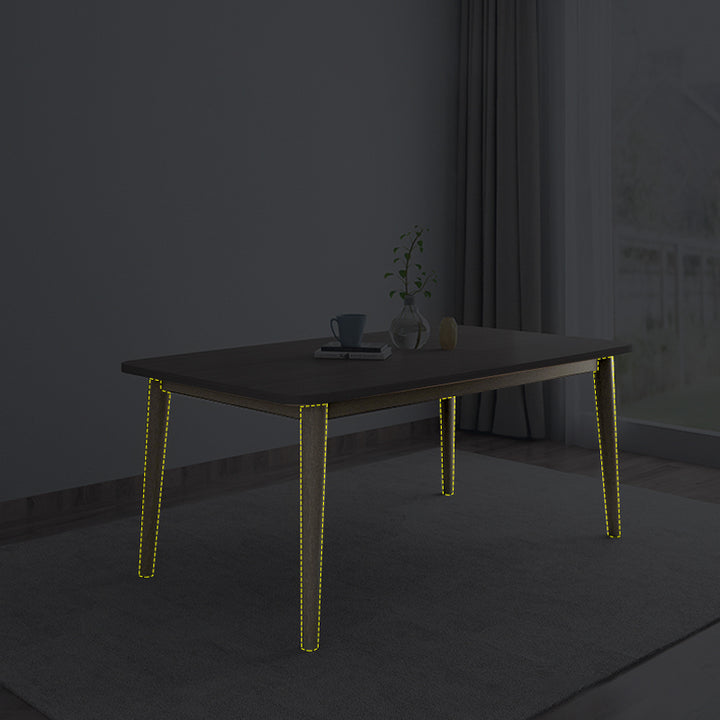 【ダイニングテーブル】モダン 天然木 選べる3サイズ ダイニングテーブルの脚の細部画像