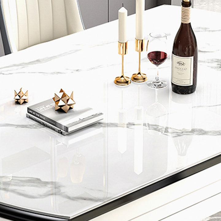 【ダイニングテーブル】 高級感 伸長式 天板厚み選べる セラミック天板の細部画像