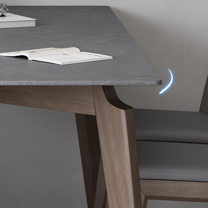 【ダイニングテーブル】トネリコ マーブル柄 北欧風 丸角加工の細部画像