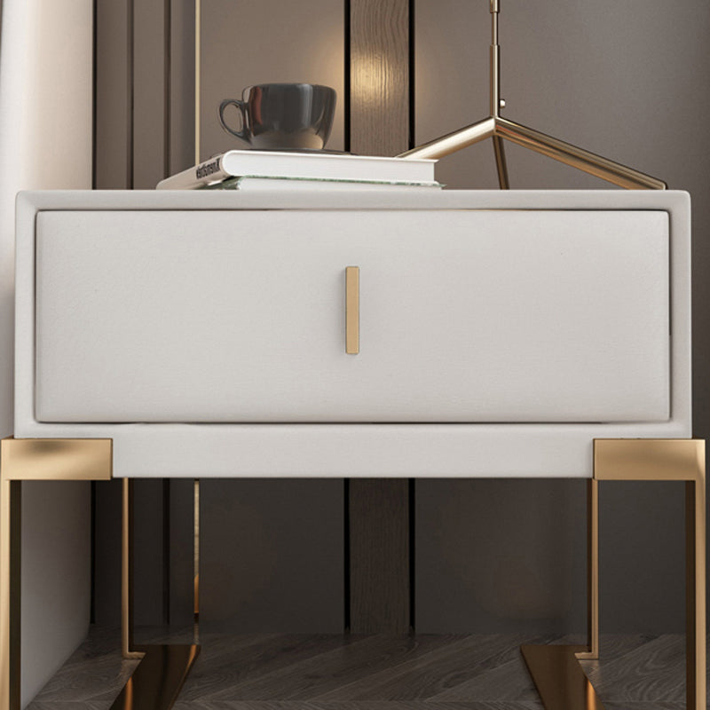 【ナイトテーブル】ベッドサイドテーブル デザイン性 選べる12色 ホワイト 脚色ゴールド 52*40*48 安心の100日間返品交換保証