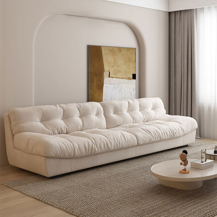 【ソファ】美しいクリーム色 1/2/3/4人掛け ホワイト 高密度ウレタンフォーム・フェザー 5人掛け 300cm