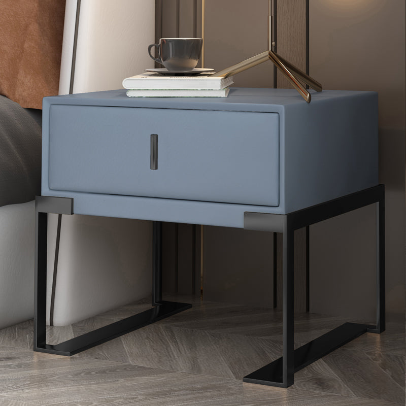 【ナイトテーブル】ベッドサイドテーブル デザイン性 選べる12色 ブルー 脚色ブラック 52*40*48 安心の100日間返品交換保証