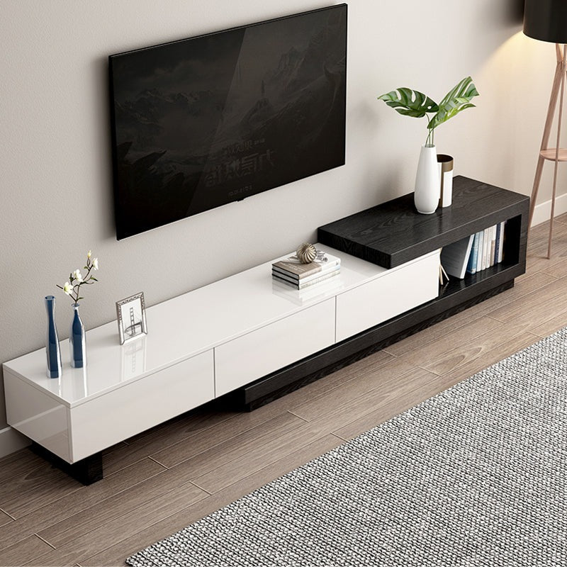 【テレビボード】モダン風のテレビボート 伸縮式 ホワイト+ブラック 伸縮式テレビボード190~260*39*37.5