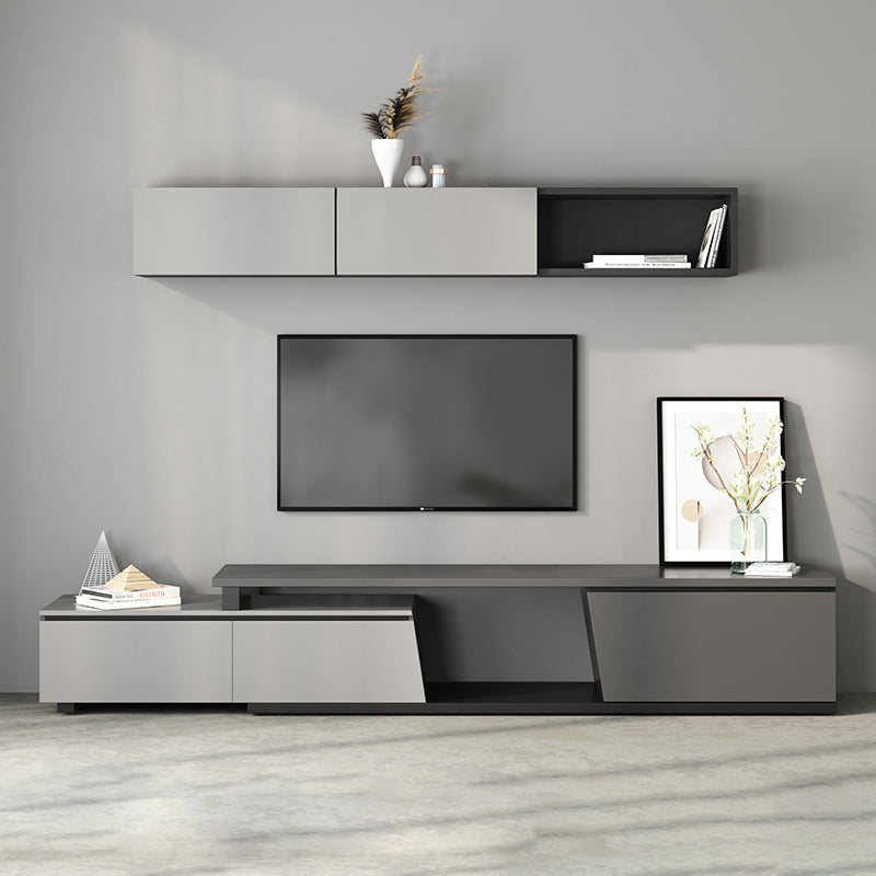 【テレビボード】伸縮式テレビボード 北欧 選べる2色 グレー+木製天板 伸縮式180~270*40*39