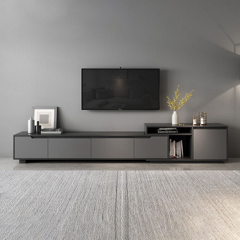 【テレビボード】シンプル 伸縮式 天板選べる2種 グレーボディ+グレー天板(E1級高精密板)伸縮式233~290*40*46