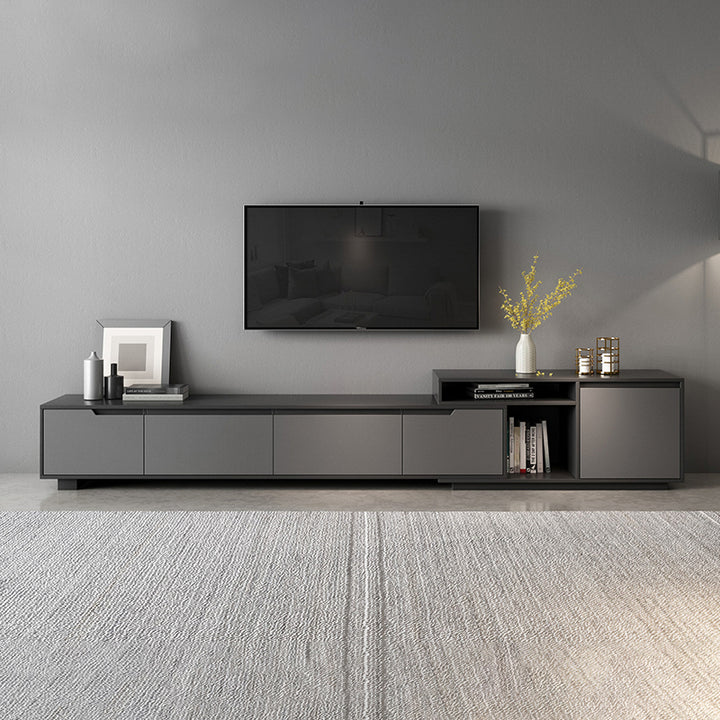 【テレビボード】シンプル 伸縮式 天板選べる2種 グレーボディ+グレー天板(E1級高精密板)伸縮式233~290*40*46