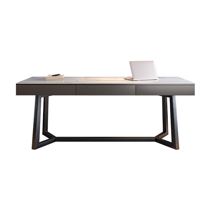 【デスク】テーブル モダン風 おしゃれなデスク 引き出し面材色グレー テーブル 天板色ホワイト