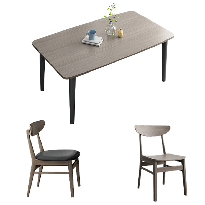 【ダイニングテーブル】モダン 天然木 選べる3サイズ ダイニングテーブルセットの全体画像 ベージュ ダイニングテーブルセット