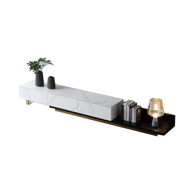 【テレビボード】伸縮式マーブル柄テレビボード 選べる2色 ホワイト 200~360cm*40*31