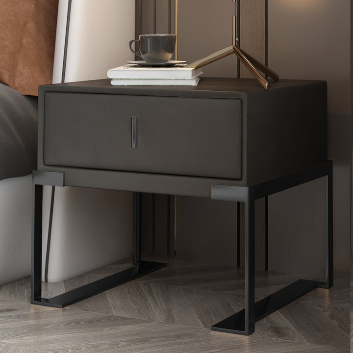 【ナイトテーブル】ベッドサイドテーブル デザイン性 選べる12色 ブラック 脚色ブラック 52*40*48 安心の100日間返品交換保証