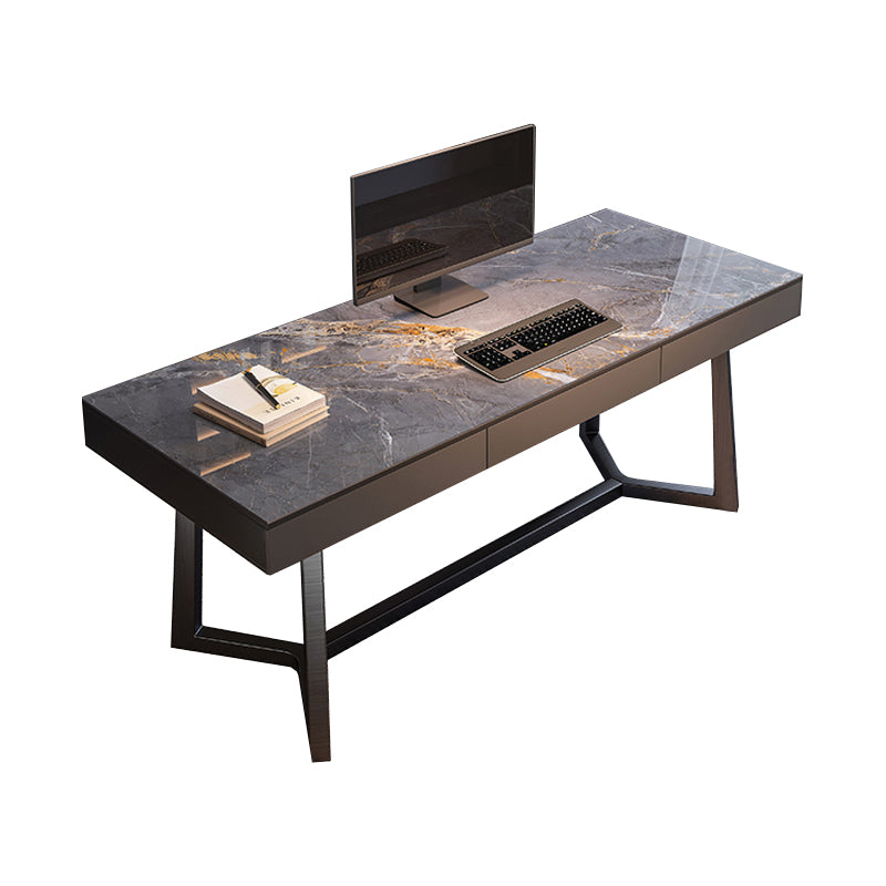 【デスク】テーブル モダン風 おしゃれなデスク 引き出し面材色グレー テーブル 天板色グレー