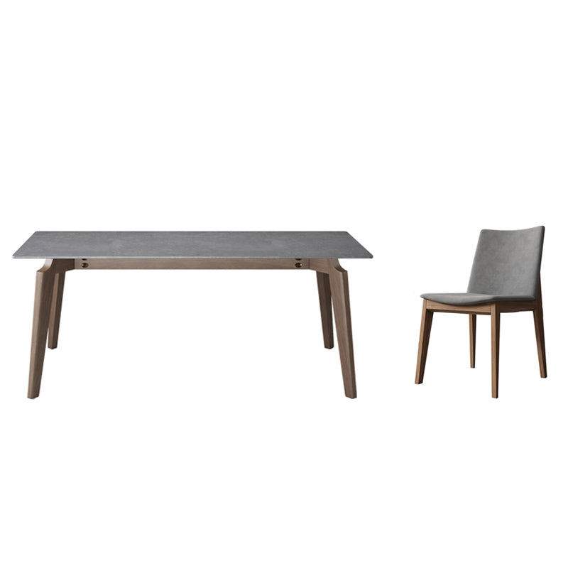 【ダイニングテーブル】トネリコ マーブル柄 北欧風 ダイニングテーブルセットの全体画像 グレー ダイニングテーブルセット